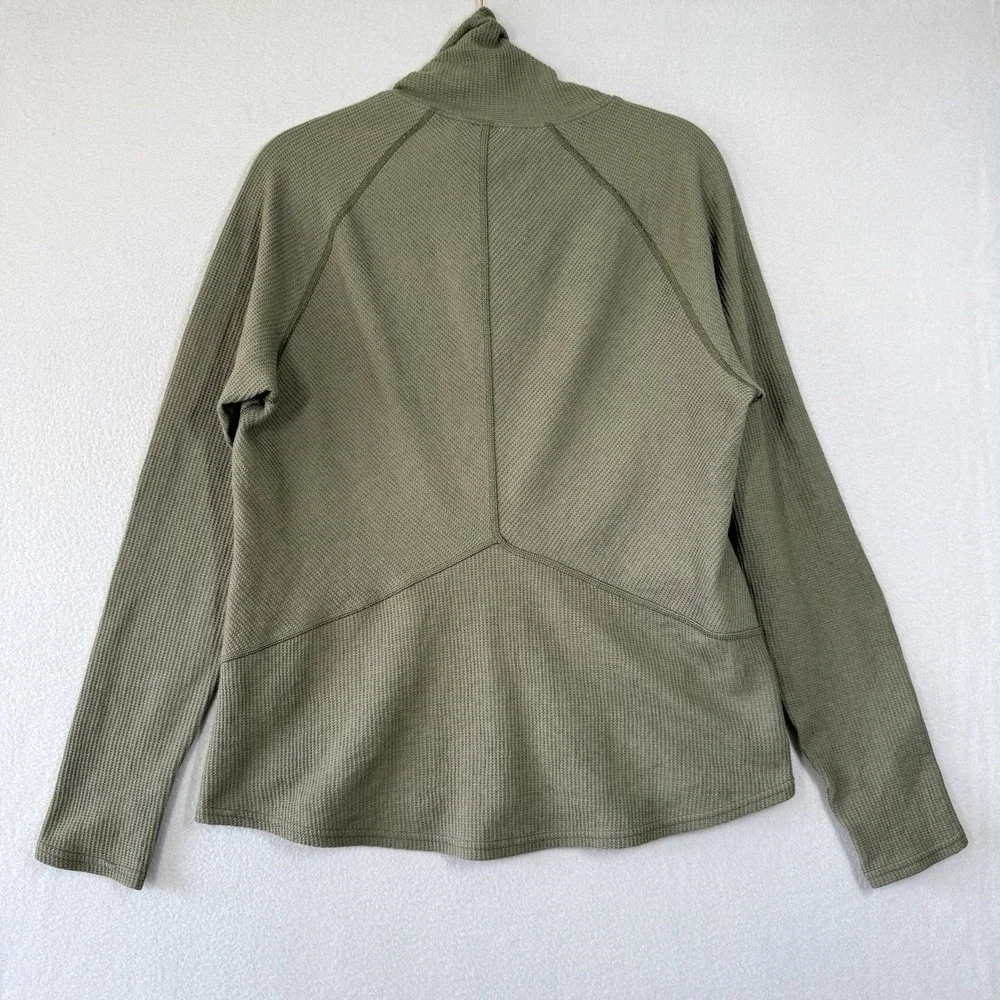 Kuhl Top Womens Large Green Petra Turtleneck Performance Lightweight Waffle Knit